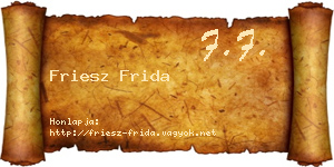 Friesz Frida névjegykártya